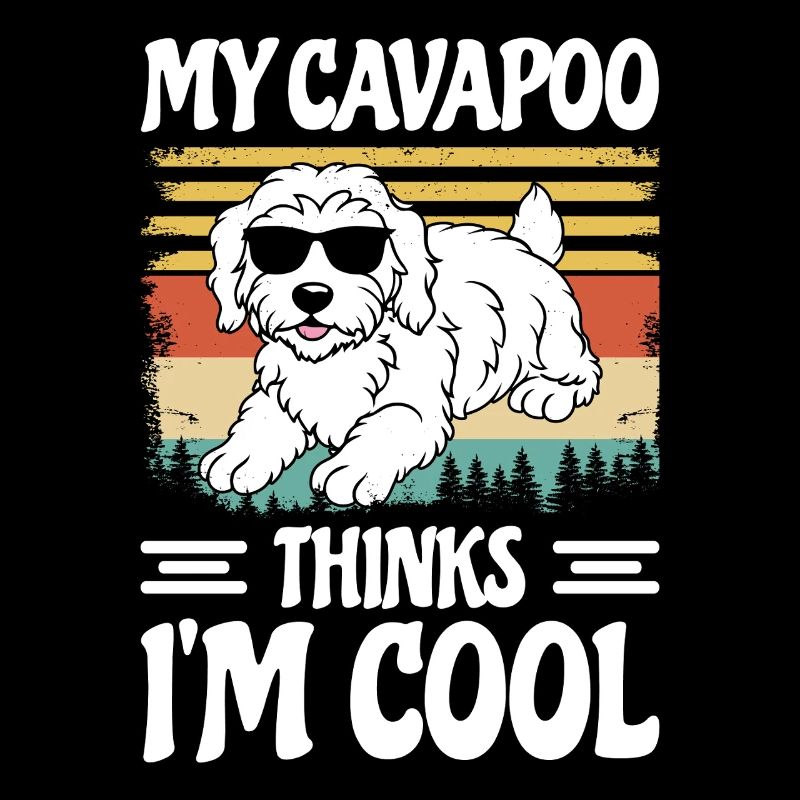 Funny Cavapoo Furry Dog Cavadoodle Funny Puppy