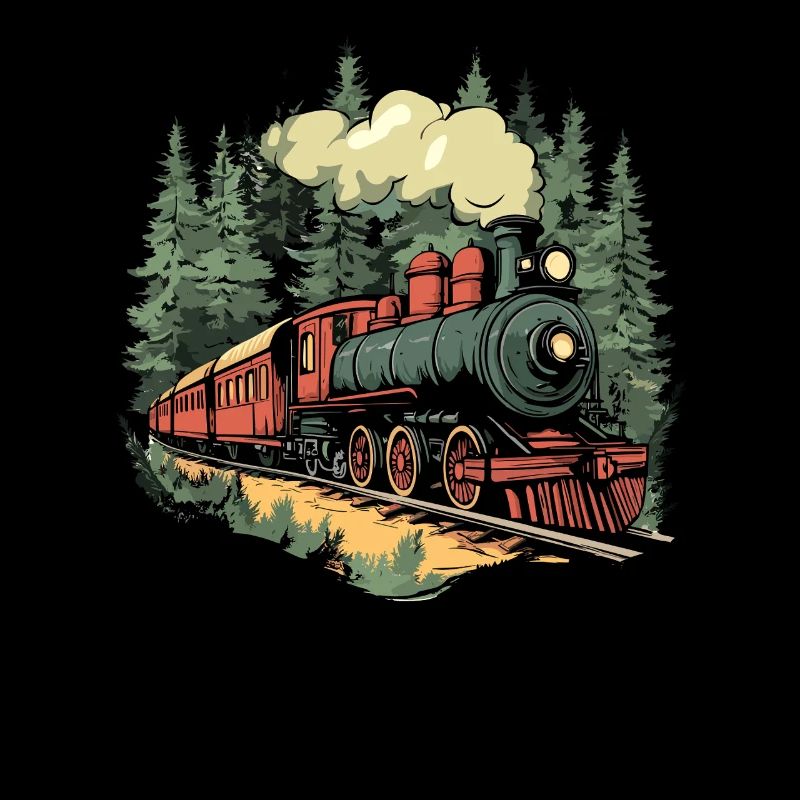 Forest train in the sunlight