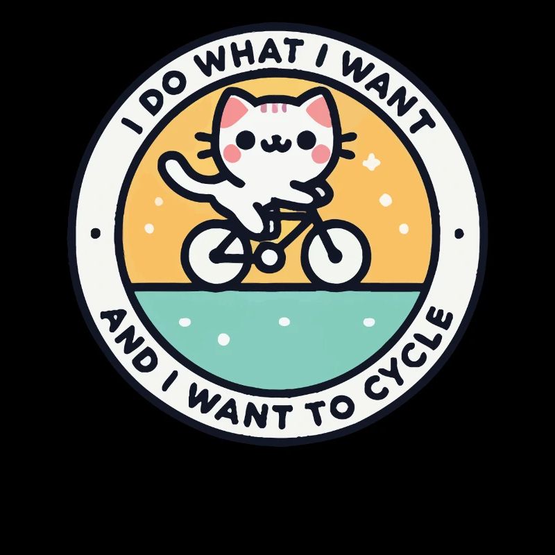 Chat autodéterminé à vélo avec déclaration