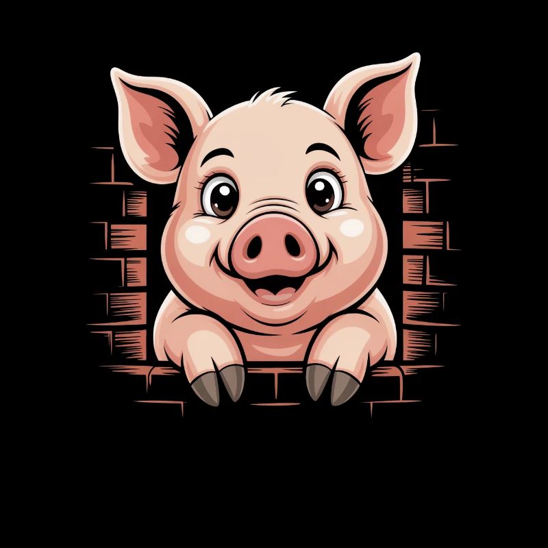 Cochon mignon avec de grands yeux
