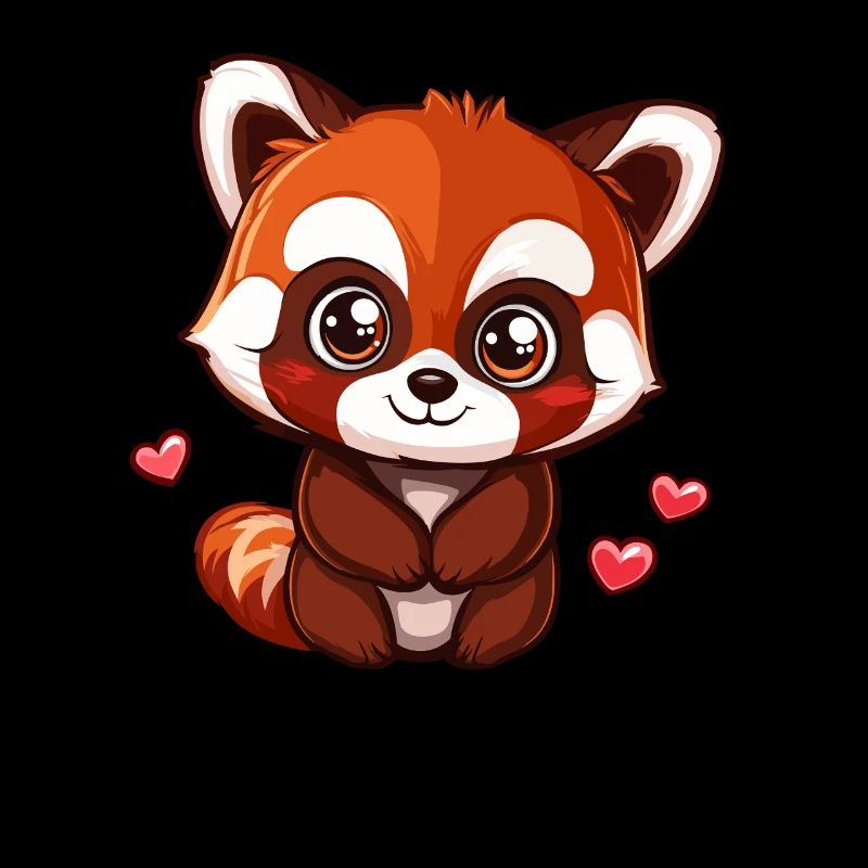 Süßer Roter Panda mit Herzen