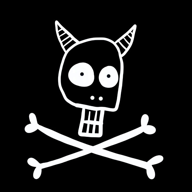 Skull with devil horns