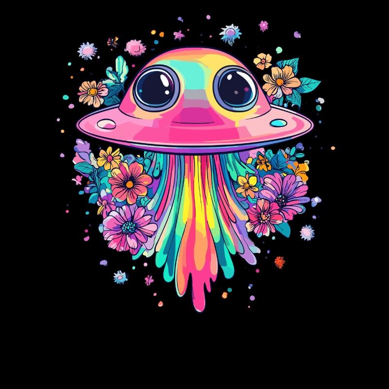UFO mit Blumenregen