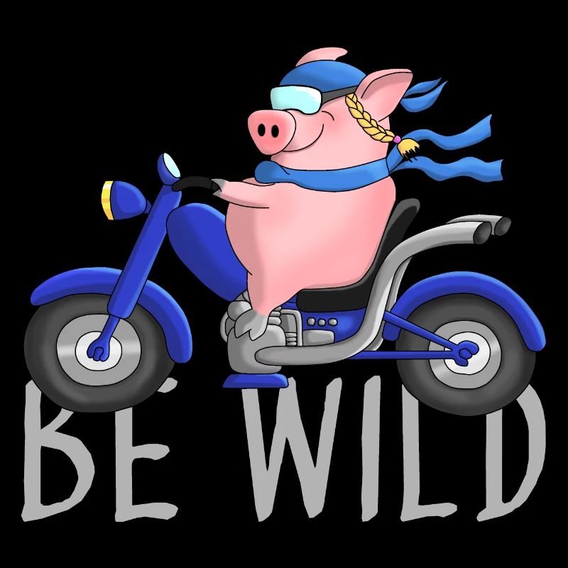 Witziges Schwein auf Chopper Comic