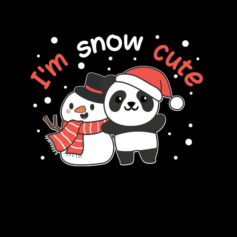 Panda I'm snow cute snowman snow pun