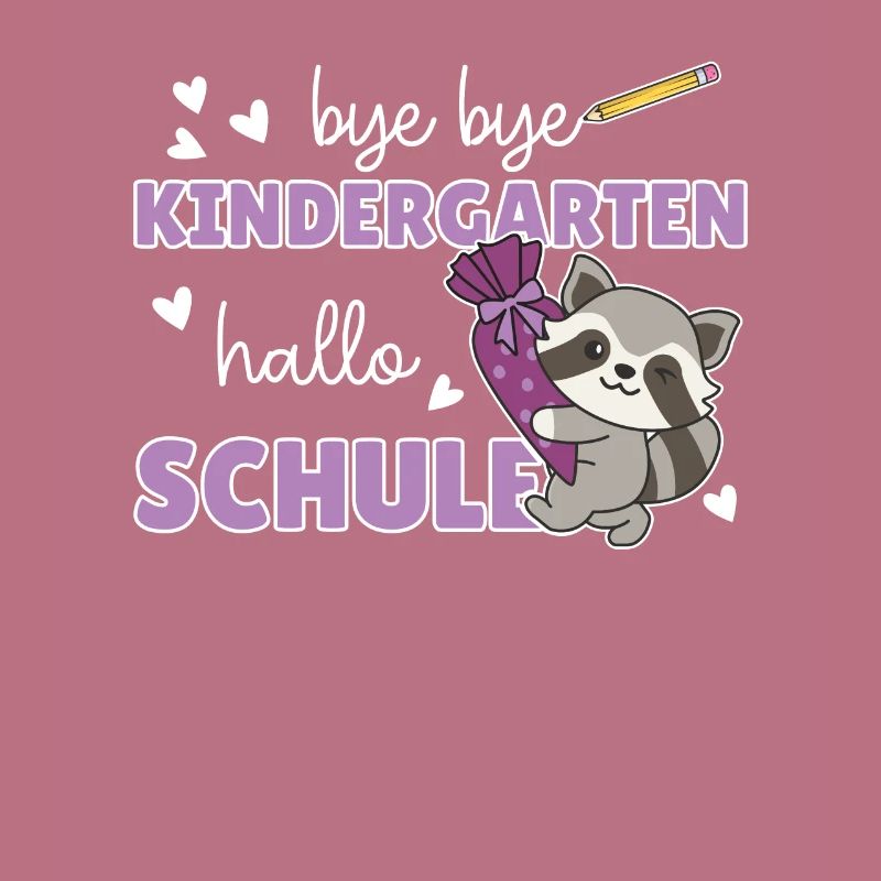 bye bye Kindergarten hallo Schule Waschbär