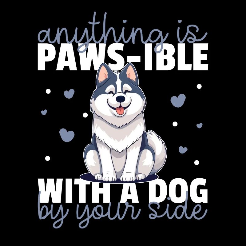 Chiens jeu de mots mignon husky