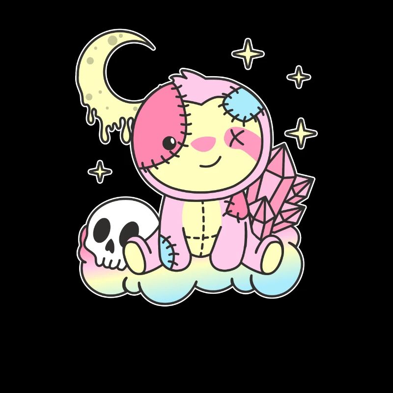Kawaii Gothic Sloth Pastel Gothic Goth