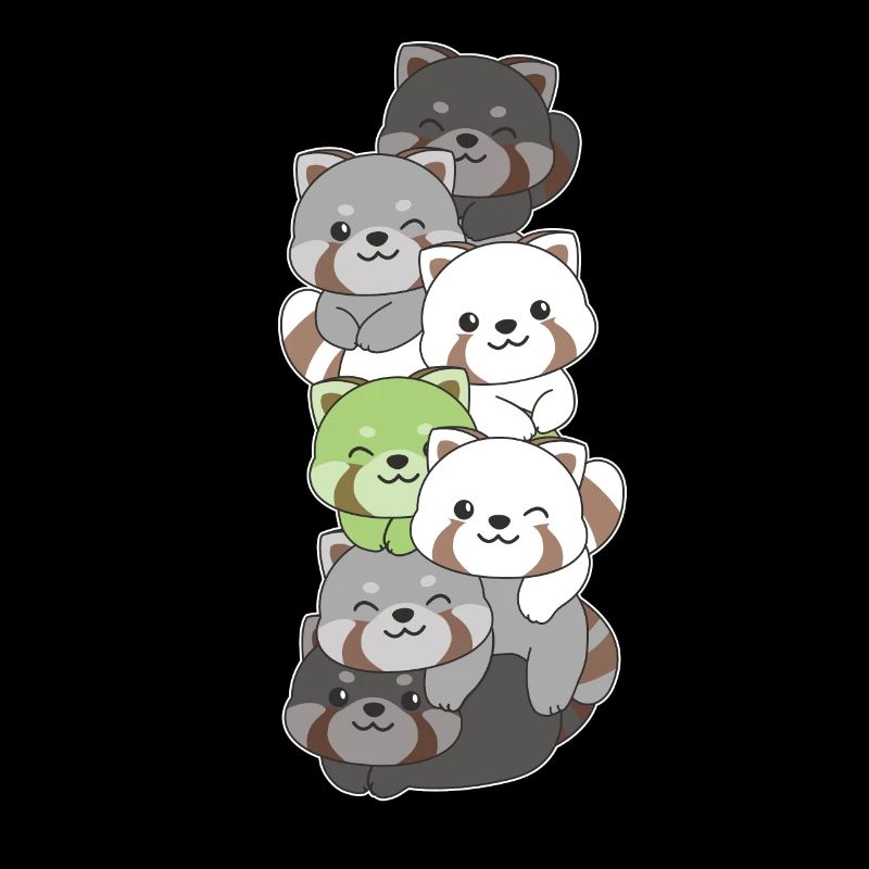 Agender Flag Pride LGBTQ Mignon Red Panda Stack