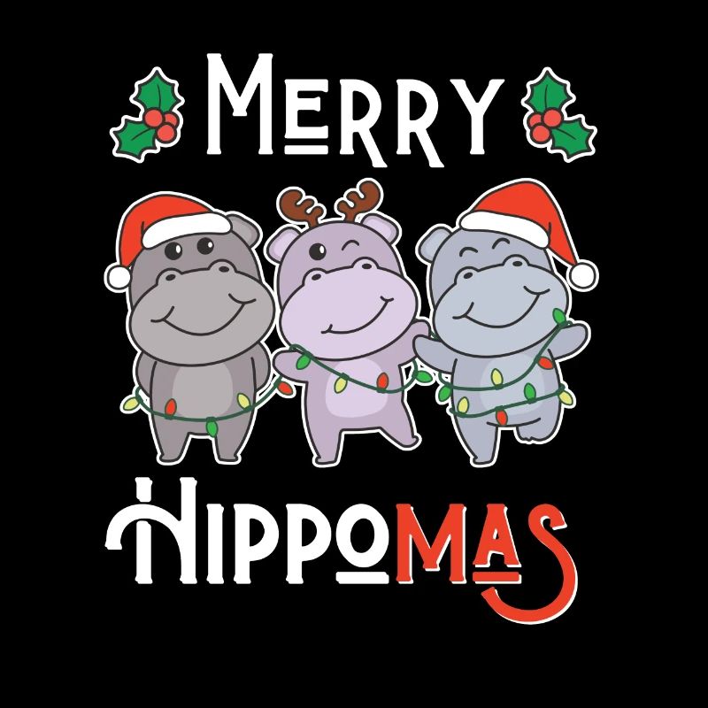Joyeux Noël hippopotame de jeu de mots d’Hippoma