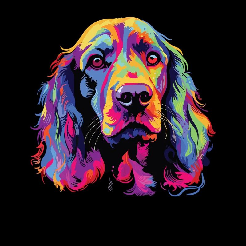 Aquarelle coloré American Cocker Spaniel