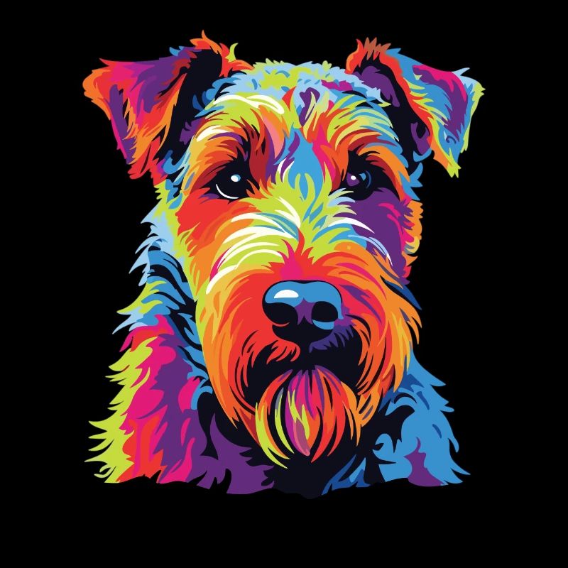 Aquarelle colorée Welsh Terrier