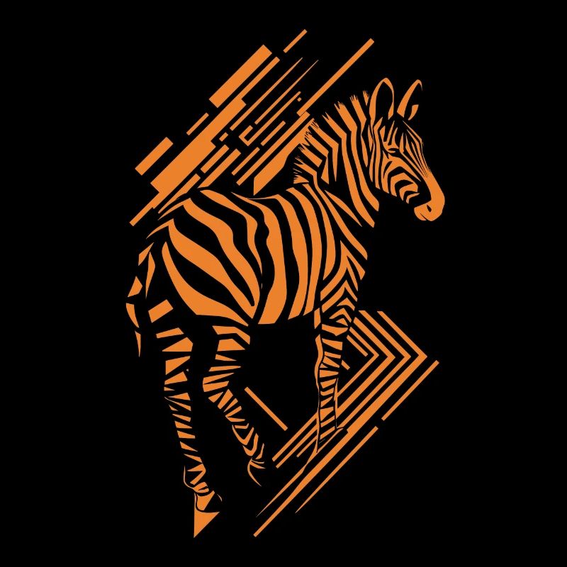 Modern zebra pattern in orange