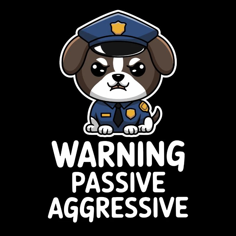 Warning Passive Aggressive Hundemotiv