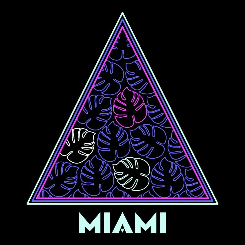 Palm feuilles néon triangle Miami idée cadeau