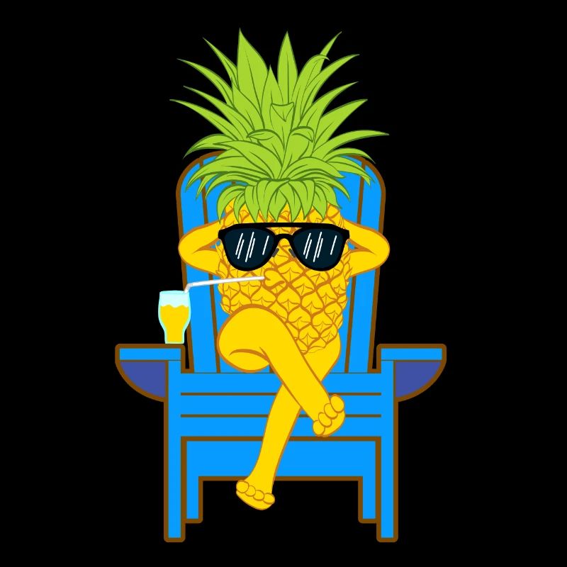 Fruit Cool Pineapple With Sunglasses Graphic
