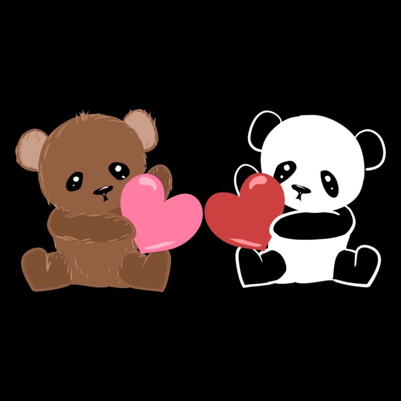 Panda Bären TierLiebe Herzen Süß Freunde