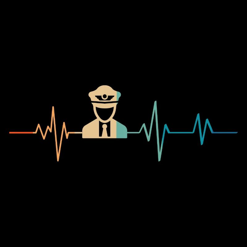 Heartbeat Retro Flugzeugpilot