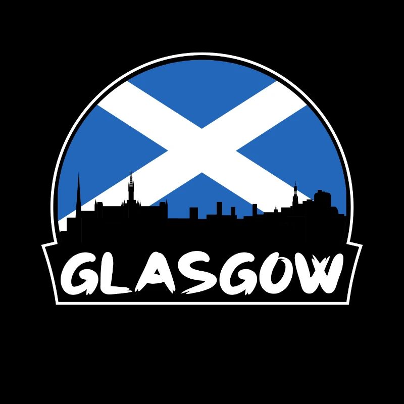 Glasgow Ecosse Drapeau Skyline Silhouette Voyage