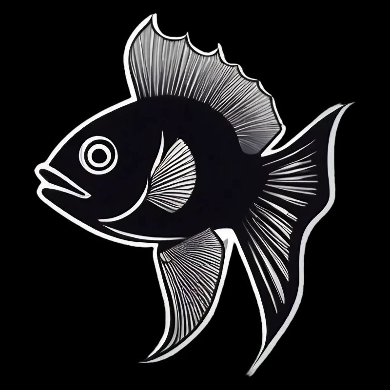 schwarz/weiße Fisch-Silhouette