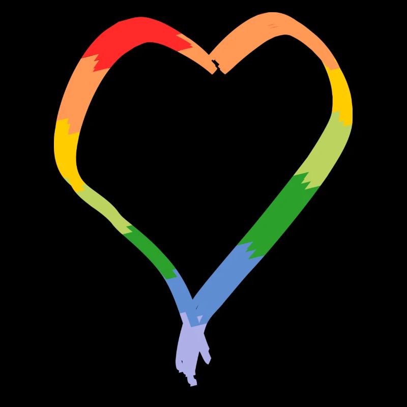 Regenbogenherz gezeichnet