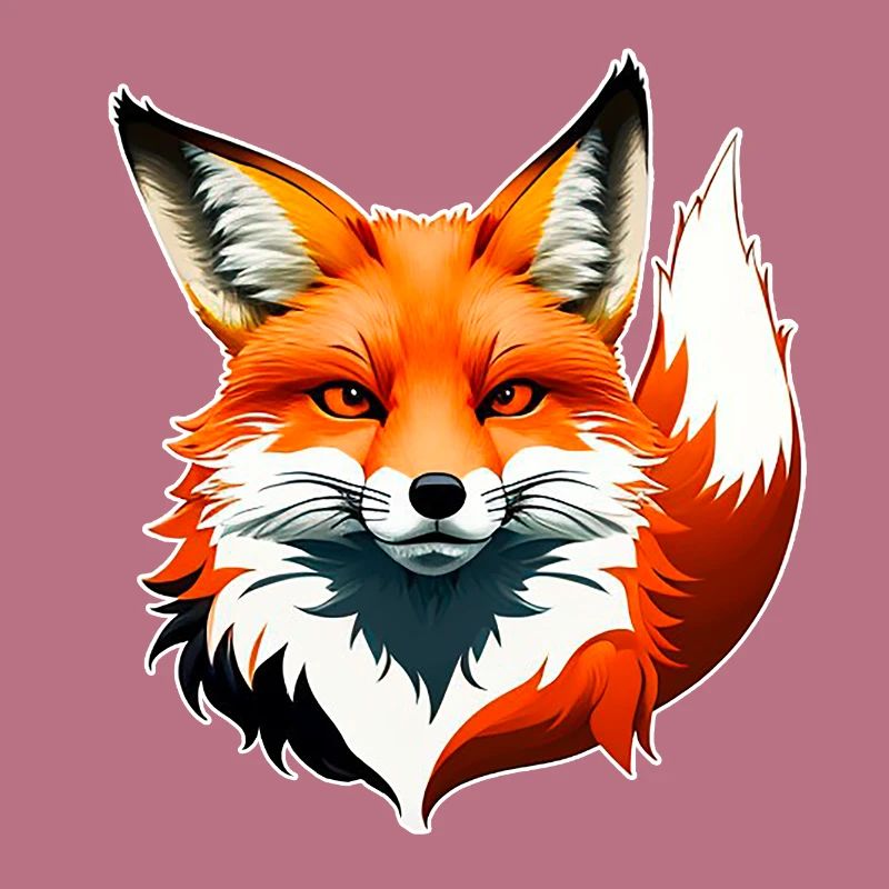 Wild Elegant fox head with foxtail