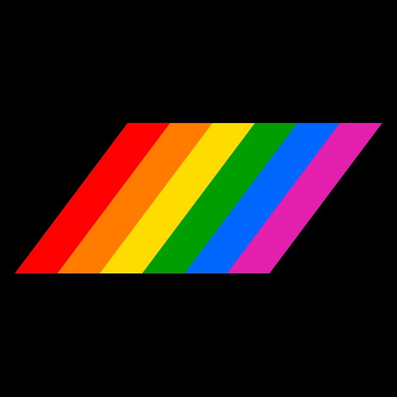 Sloping rainbow flag