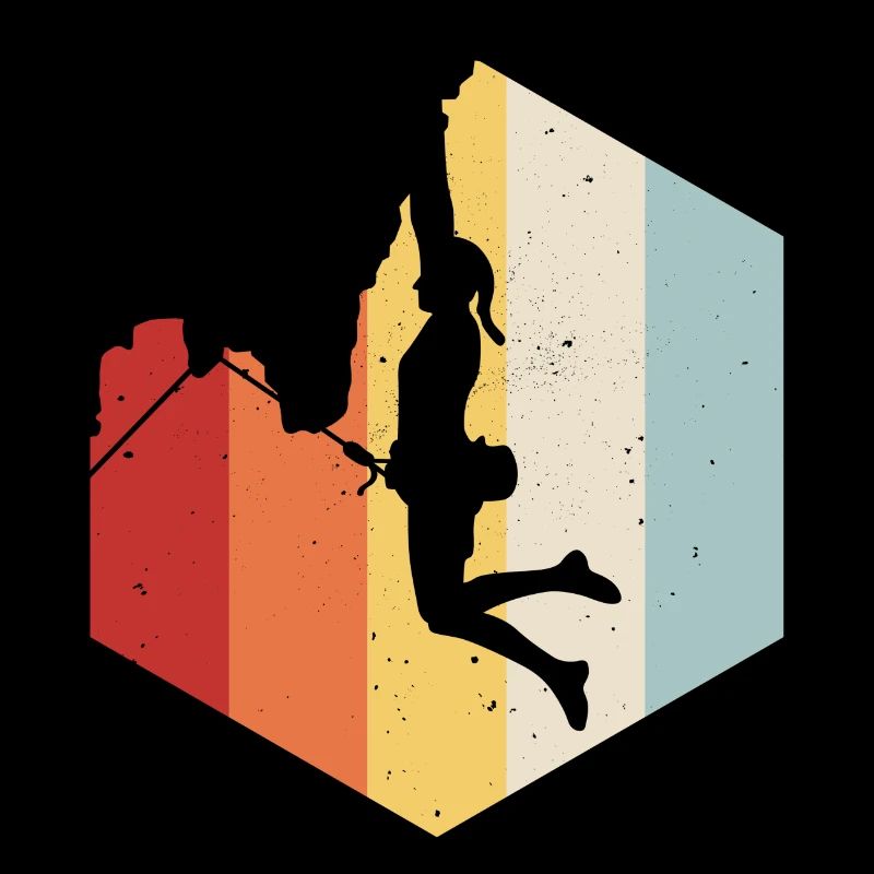 Bergsteigen Klettern Geschenk Bouldern Retro Cool
