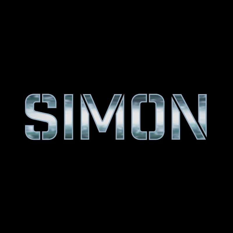 Simon first name last name blue silver white