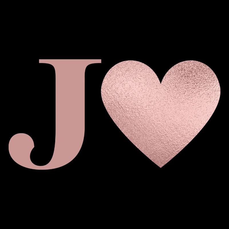 Buchstabe j Herz roségold