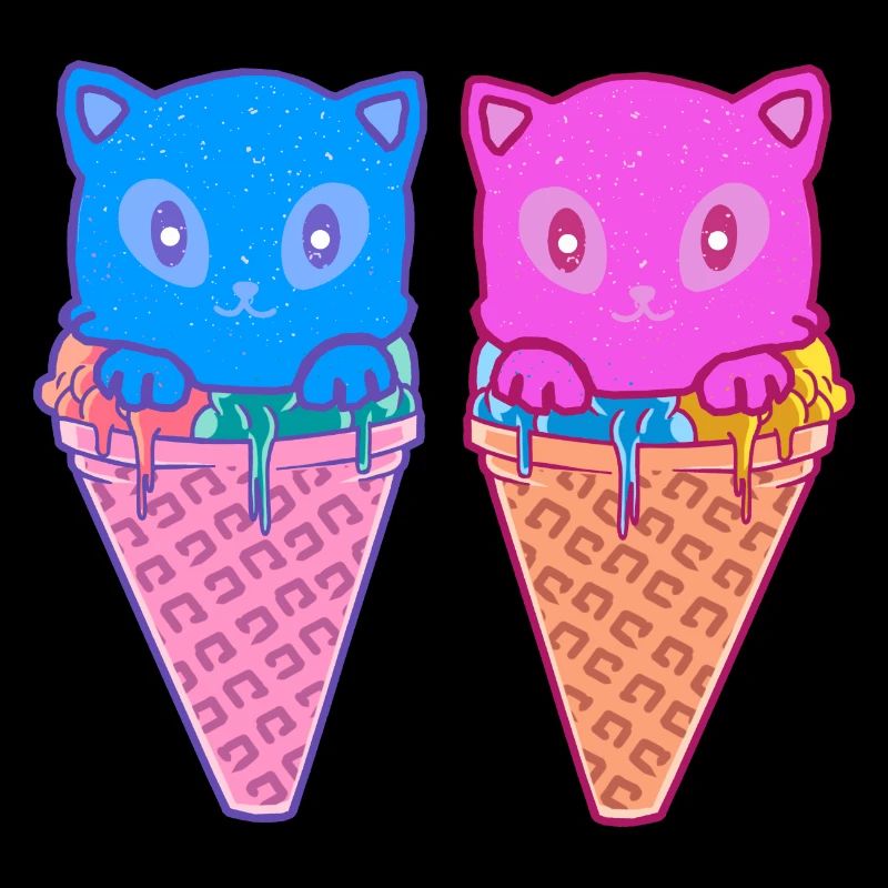 Katzen Eiswaffel Eiskreme Eiscrem Kinder