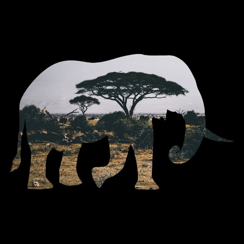 Elefant Savanne Silhouette