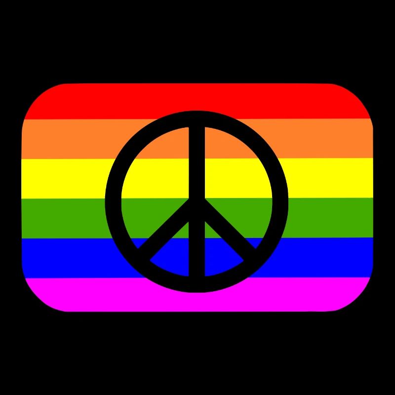 Peacezeichen auf LGBT Regenbogenfahne
