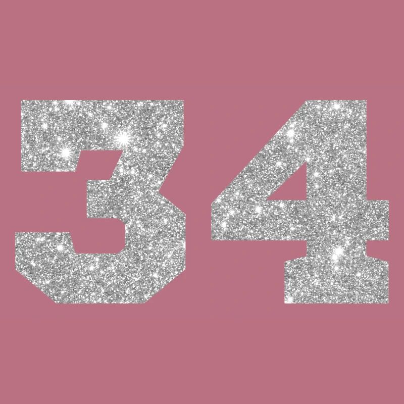 Nummer 34 Silberner Glitzer - 34. Jubiläum