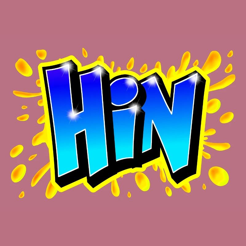 GRAFFITI FIRST NAME "HIN" PRINTABLE BY MAX THE TAGGER