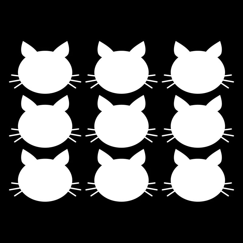 Viele Katzen Muster 9 Freunde Team Crew Köpfe Spaß