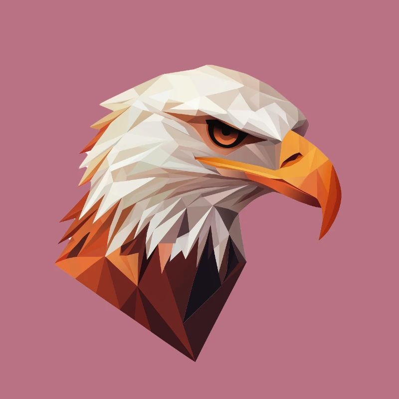 Conception de logo Eagle Head Low Poly Art