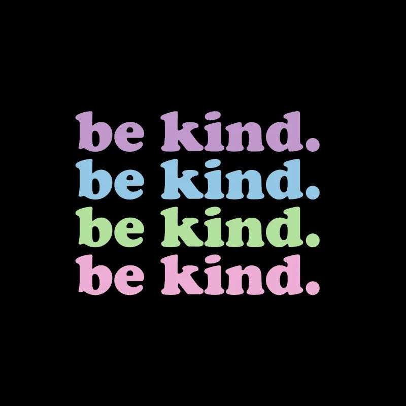 Spruch sei nett. Regenbogen rosa und violett pastell