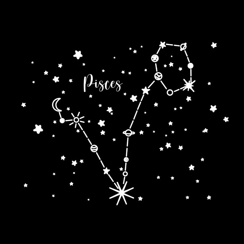 Fisch / Pisces Sternzeichen, Nachthimmel, Planeten