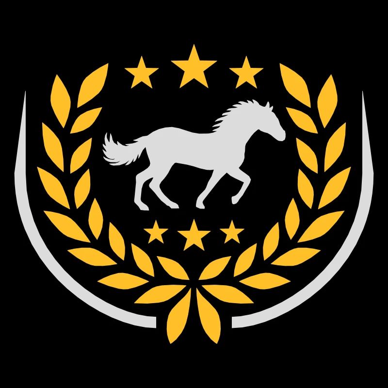 Lorbeerkranz Pferd Sterne Wappen