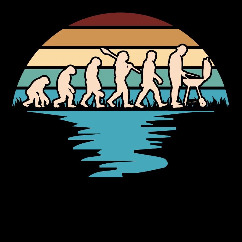 Grill Evolution Shirt - Neanderthals to Grillmei