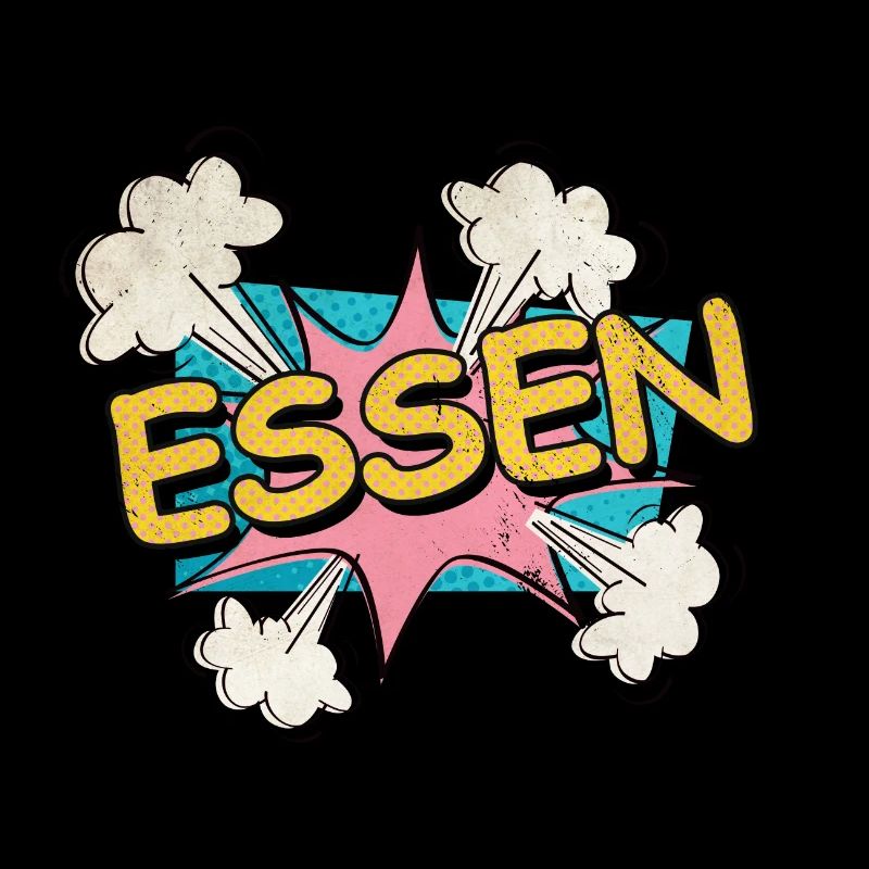 Essen Germany City Font Pop Art Comic
