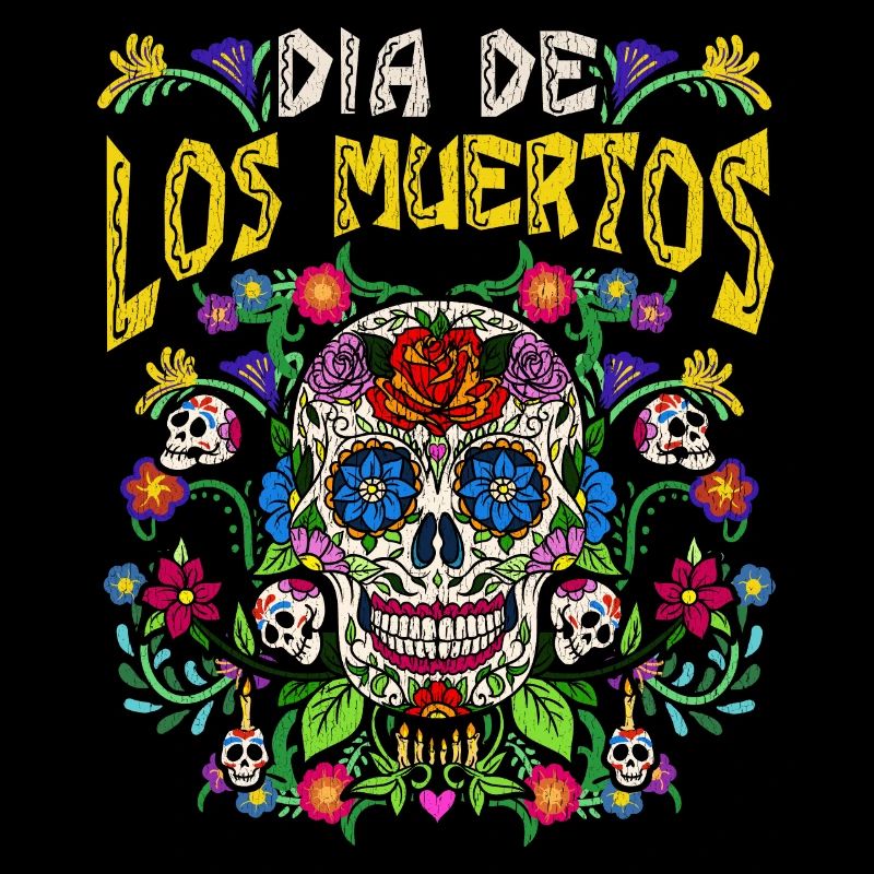 Dia De Los Muertos Schädel Blumigen Tag der Toten