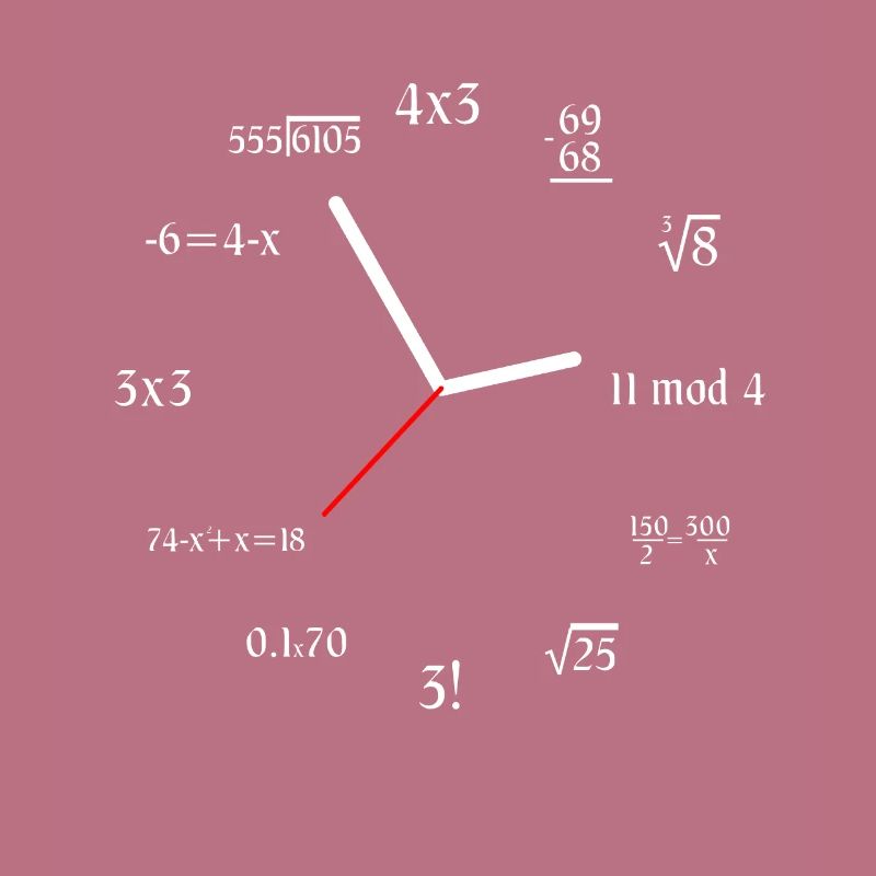 Mathematics Clock Math Meme Funny Math Clock
