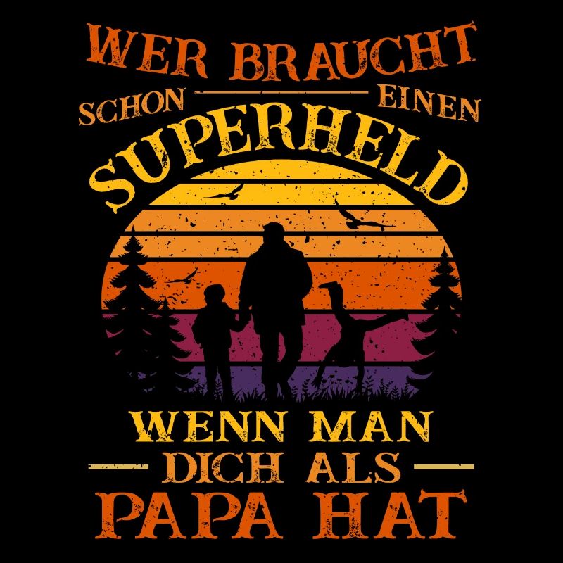Superheld -bester Papa der Welt- 2 Kinder Vatertag