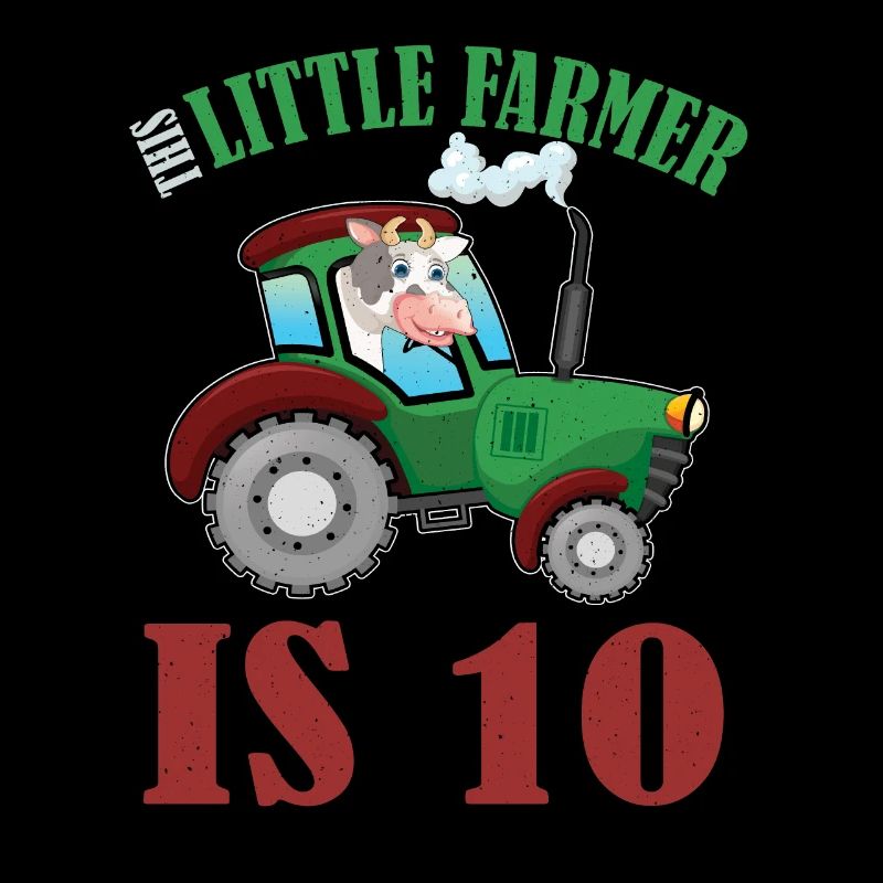 Birth Born Age 10 Years Old Farmer Cow Tractor