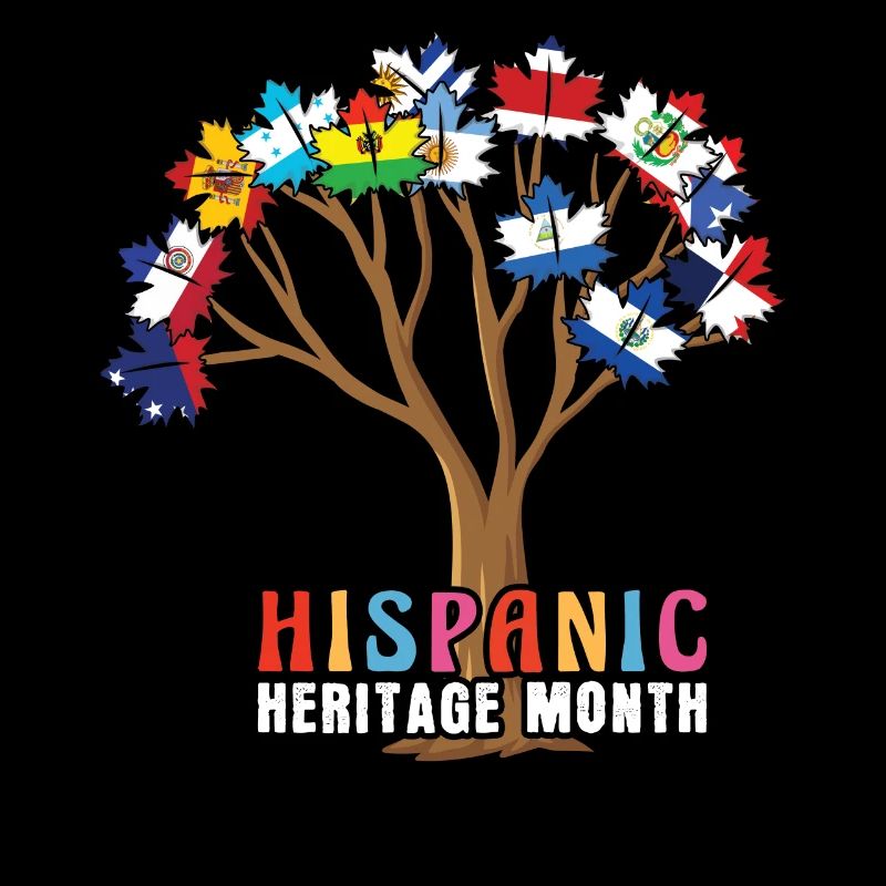 Tree Flags Hispanic Heritage Month