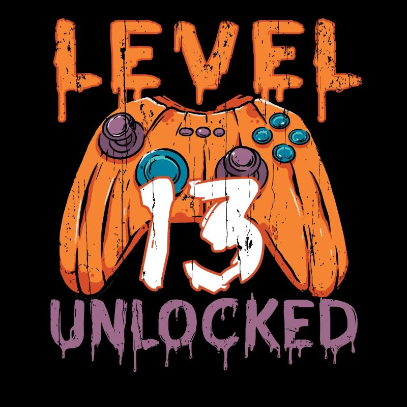 Halloween Pattern Pumpkin Game Gamer Naissance 13 ans