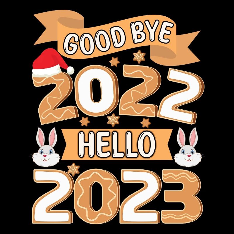Rabbit Bye 2022 Hello 2023 Joyeux Nouvel An chinois