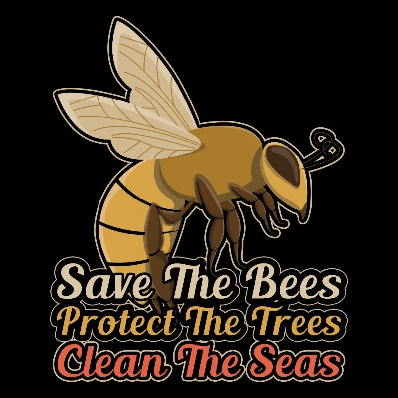 Save Bees Clean Save Nature Oceans Day Earth Day